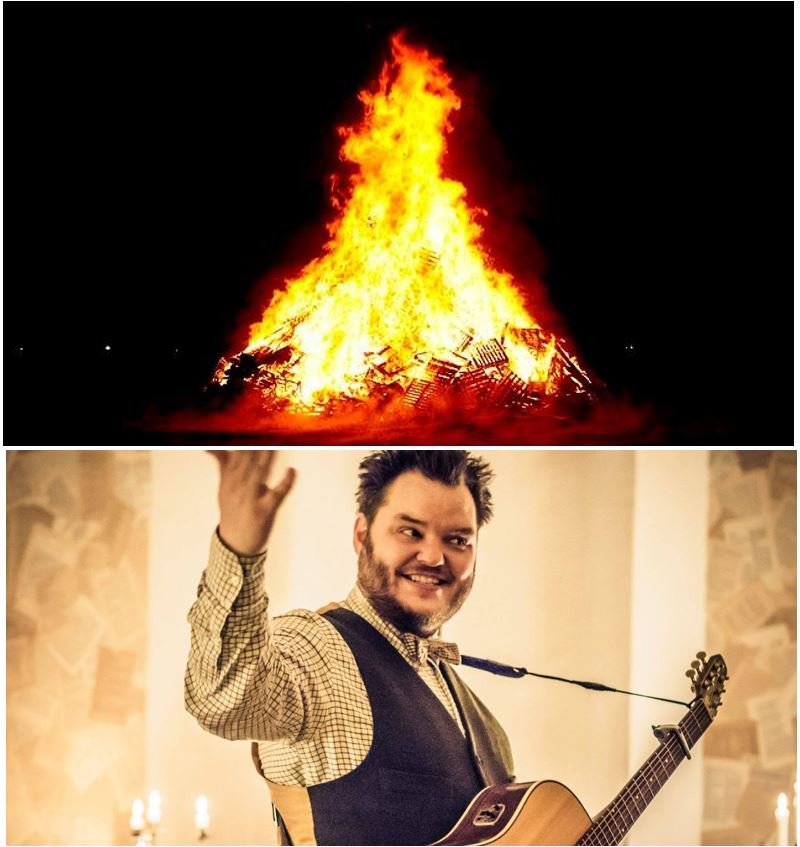 Þrettándabrenna, jólaskemmtun og Svavar Knútur í Félagsgarði