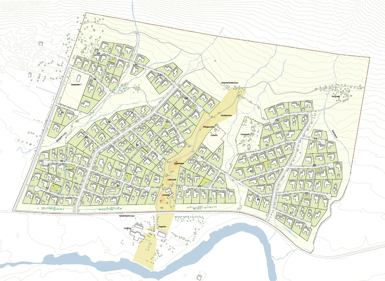 Mynd 2 - Tillaga A2F arkitekta - Afstöðumynd