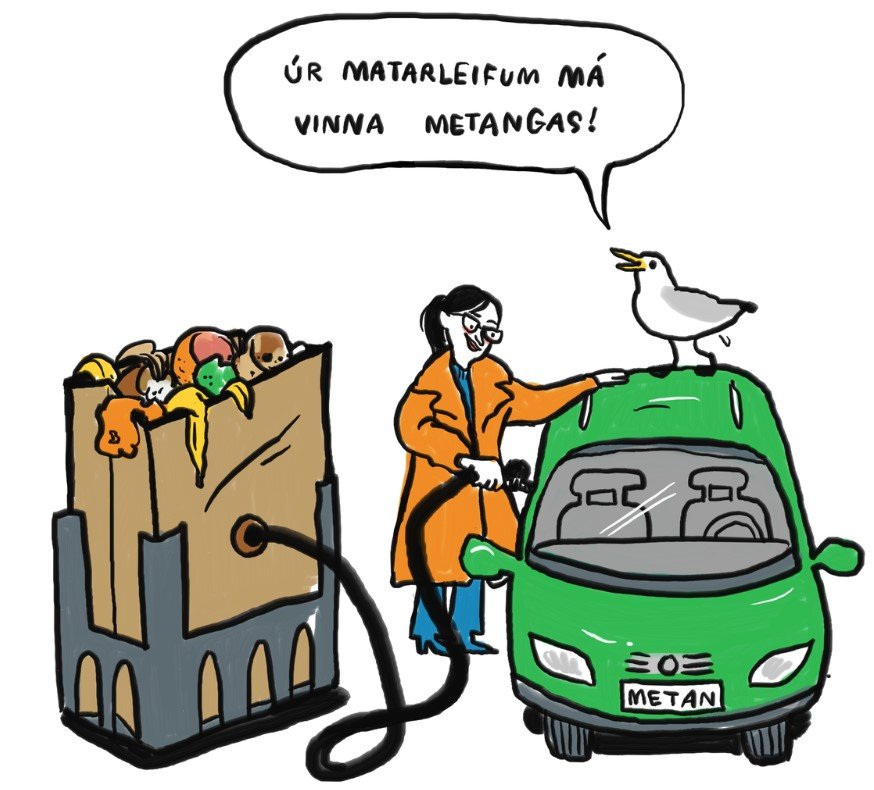 Körfur og bréfbokar fyrir lífrænan úrgang.